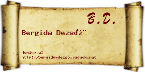 Bergida Dezső névjegykártya